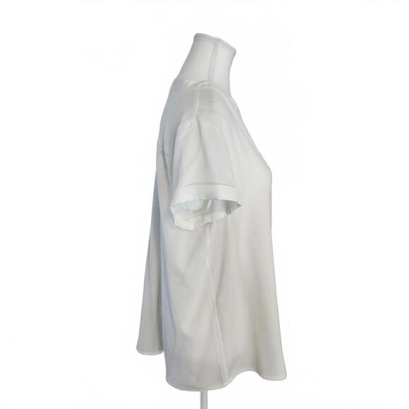 Simply Vera Vera Wang Women's White Short Sleeve Blouse Size XL - Picture 3 of 9